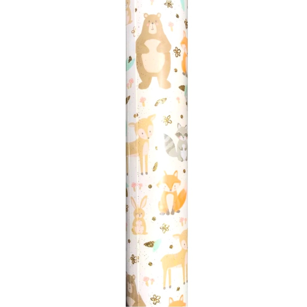 Lady Jayne Forest Critters Heavyweight Glitter Gift Wrap 3 Sheets in Roll(27482)